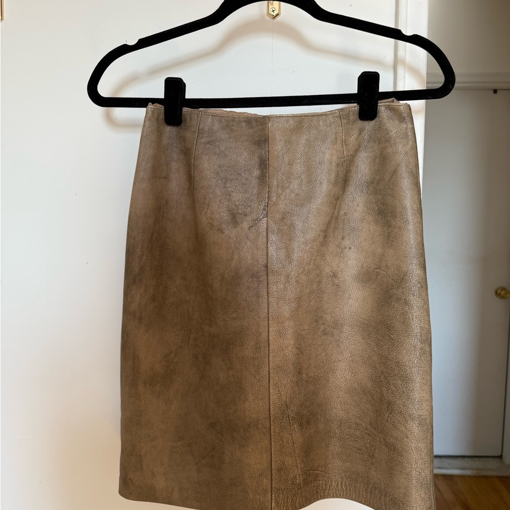 Tan 100% Genuine Leather Skirt